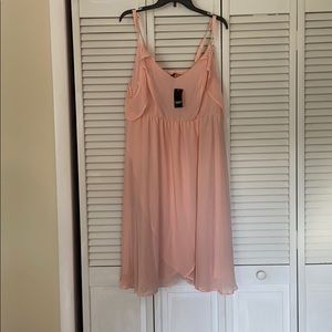 Torrid NWT blush chiffon cold shoulder wrap dress